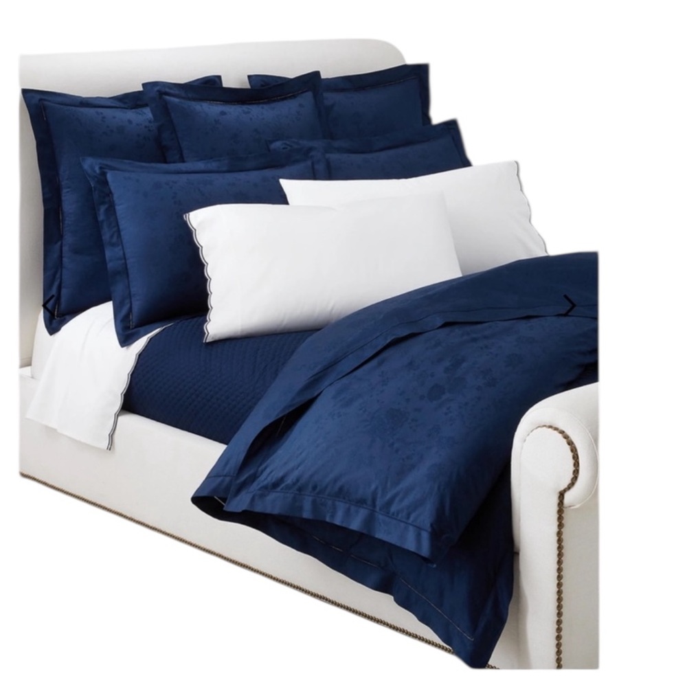 NWT Ralph Lauren Home Bethany Jacquard Full/ Queen Duvet Cover in Polo Navy
